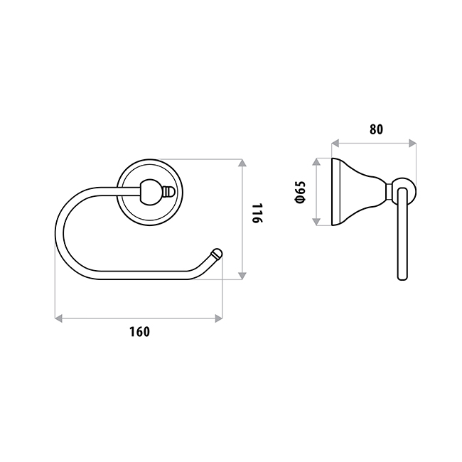 Byron Toilet Roll Holder LESS Flap - Image 2