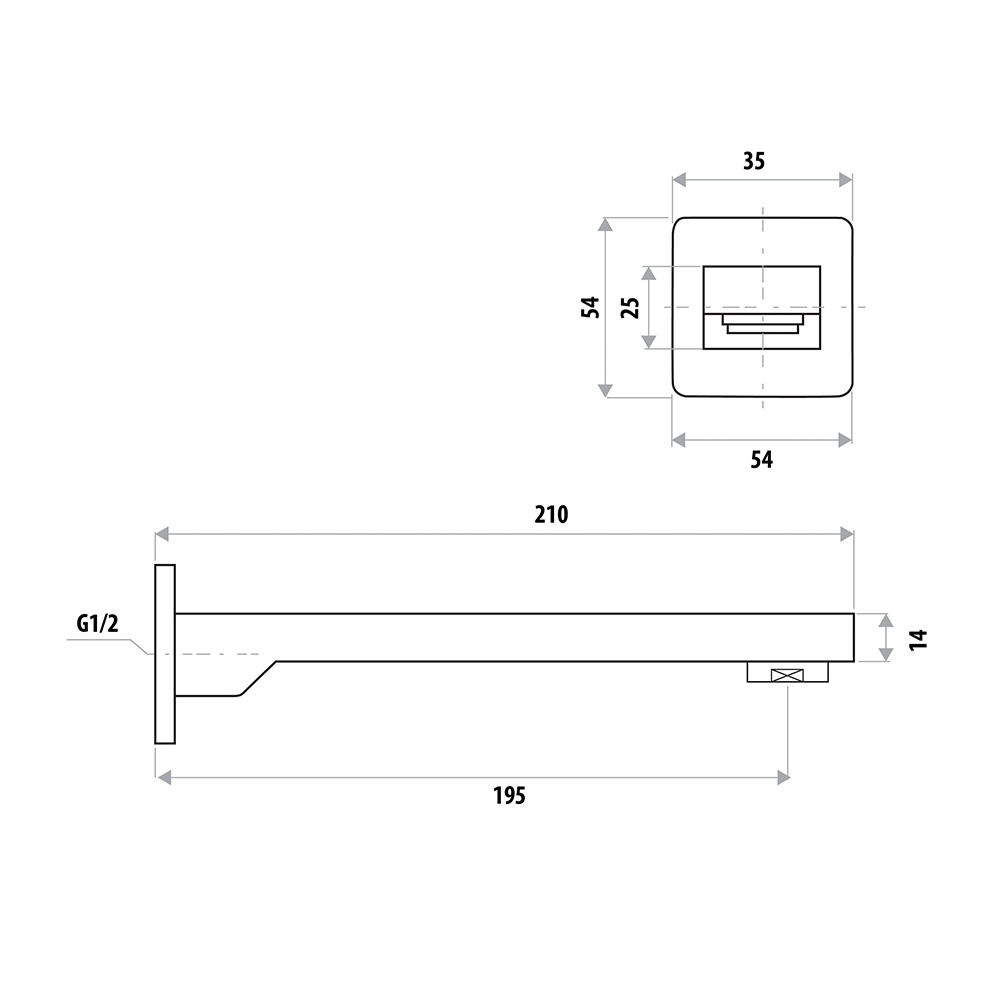 The GABE 200mm Bath Spout - Image 2