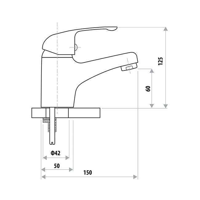 Helena Project Basin Mixer Fixed Spout - Image 2