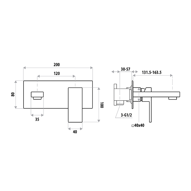 Lauren Project Wall Outlet Mixer - Image 2