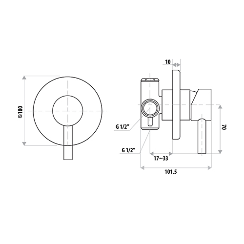 Loui Wall Mixer (Round Plate) - Image 2