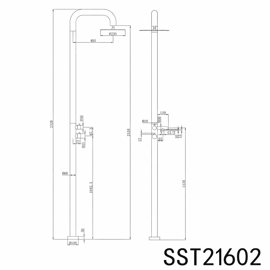 Elle 316 Free Standing Twin Shower - Image 2