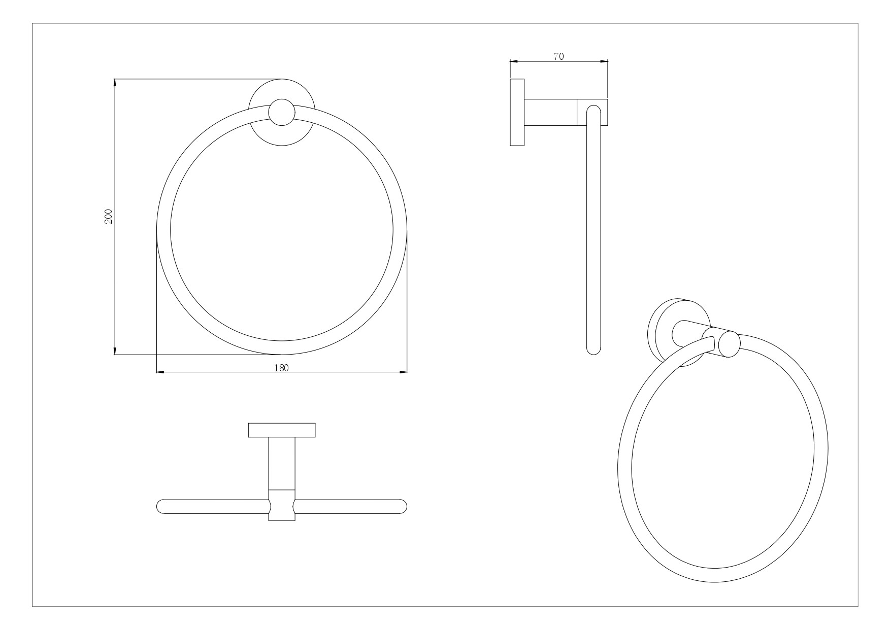 Elle Elite Towel Ring - Image 2